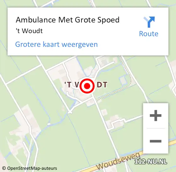 Locatie op kaart van de 112 melding: Ambulance Met Grote Spoed Naar Schipluiden, 't Woudt op 14 augustus 2014 14:31