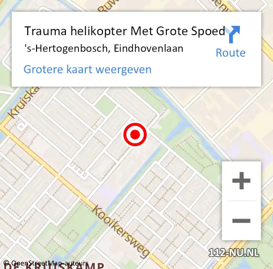 Locatie op kaart van de 112 melding: Trauma helikopter Met Grote Spoed Naar 's-Hertogenbosch, Eindhovenlaan op 5 februari 2023 12:35