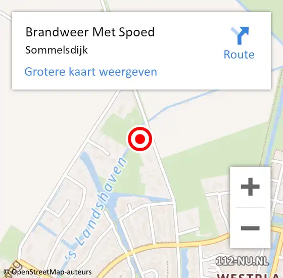 Locatie op kaart van de 112 melding: Brandweer Met Spoed Naar Sommelsdijk op 5 februari 2023 13:09