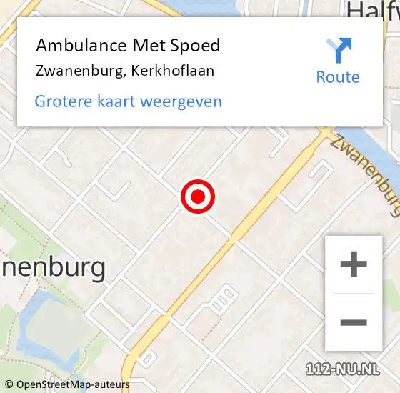 Locatie op kaart van de 112 melding: Ambulance Met Spoed Naar Zwanenburg, Kerkhoflaan op 5 februari 2023 13:45