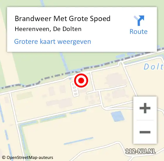 Locatie op kaart van de 112 melding: Brandweer Met Grote Spoed Naar Heerenveen, De Dolten op 5 februari 2023 14:28