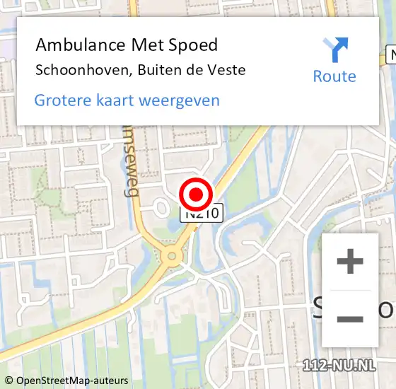 Locatie op kaart van de 112 melding: Ambulance Met Spoed Naar Schoonhoven, Buiten de Veste op 5 februari 2023 15:50