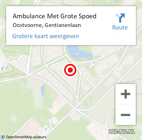 Locatie op kaart van de 112 melding: Ambulance Met Grote Spoed Naar Oostvoorne, Gentianenlaan op 5 februari 2023 15:52