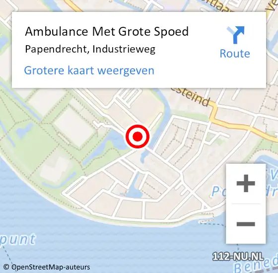 Locatie op kaart van de 112 melding: Ambulance Met Grote Spoed Naar Papendrecht, Industrieweg op 5 februari 2023 16:02