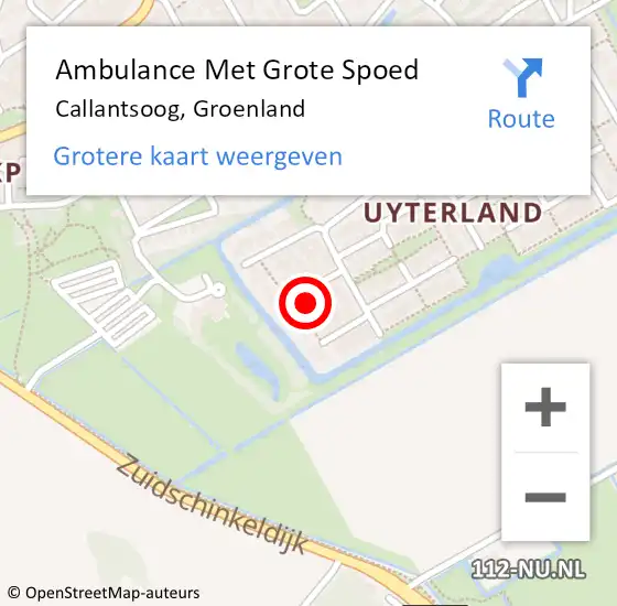 Locatie op kaart van de 112 melding: Ambulance Met Grote Spoed Naar Callantsoog, Groenland op 5 februari 2023 17:18