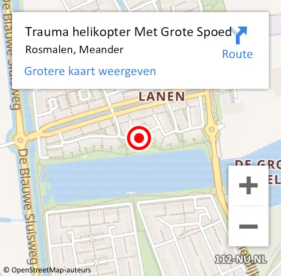 Locatie op kaart van de 112 melding: Trauma helikopter Met Grote Spoed Naar Rosmalen, Meander op 5 februari 2023 17:19