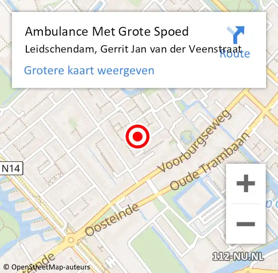 Locatie op kaart van de 112 melding: Ambulance Met Grote Spoed Naar Leidschendam, Gerrit Jan van der Veenstraat op 5 februari 2023 17:53