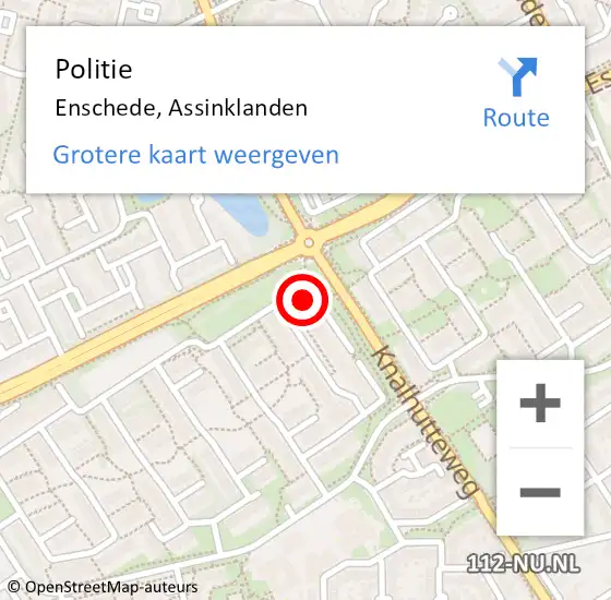 Locatie op kaart van de 112 melding: Politie Enschede, Assinklanden op 5 februari 2023 18:01