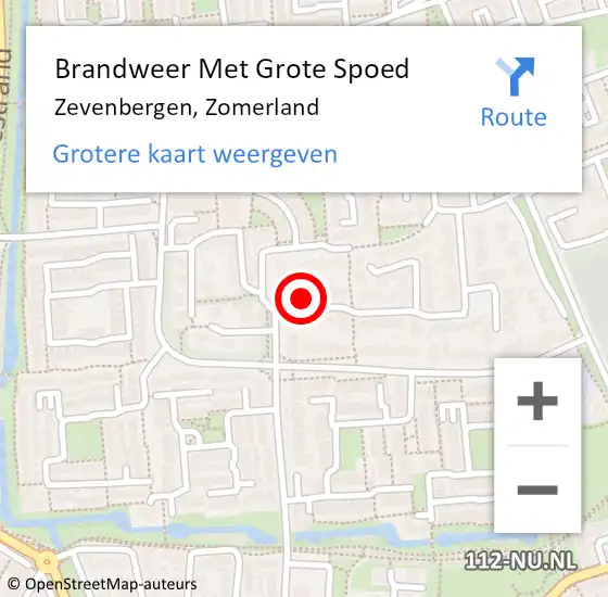 Locatie op kaart van de 112 melding: Brandweer Met Grote Spoed Naar Zevenbergen, Zomerland op 5 februari 2023 18:10