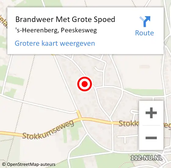 Locatie op kaart van de 112 melding: Brandweer Met Grote Spoed Naar 's-Heerenberg, Peeskesweg op 5 februari 2023 19:10