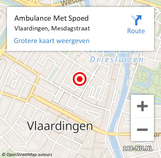 Locatie op kaart van de 112 melding: Ambulance Met Spoed Naar Vlaardingen, Mesdagstraat op 5 februari 2023 19:51