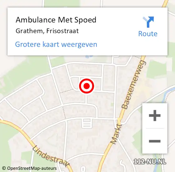 Locatie op kaart van de 112 melding: Ambulance Met Spoed Naar Grathem, Frisostraat op 5 februari 2023 20:50