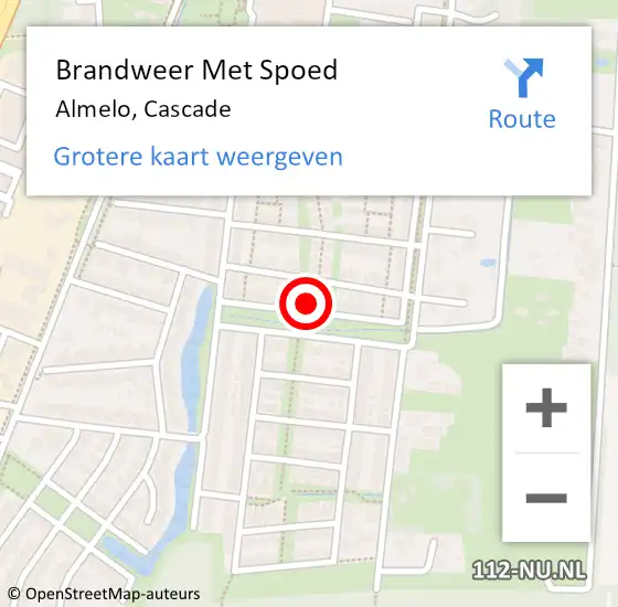 Locatie op kaart van de 112 melding: Brandweer Met Spoed Naar Almelo, Cascade op 5 februari 2023 21:01