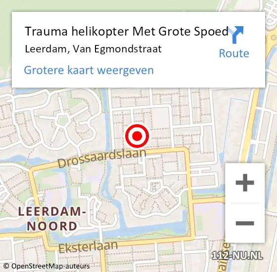 Locatie op kaart van de 112 melding: Trauma helikopter Met Grote Spoed Naar Leerdam, Van Egmondstraat op 5 februari 2023 21:04
