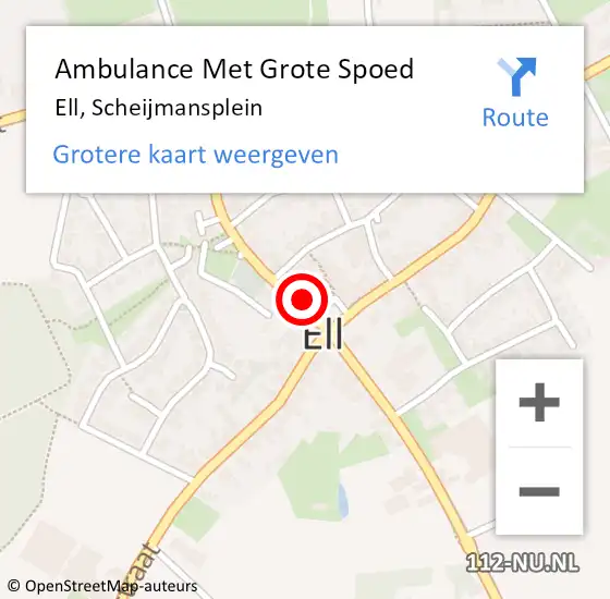 Locatie op kaart van de 112 melding: Ambulance Met Grote Spoed Naar Ell, Scheijmansplein op 5 februari 2023 21:20