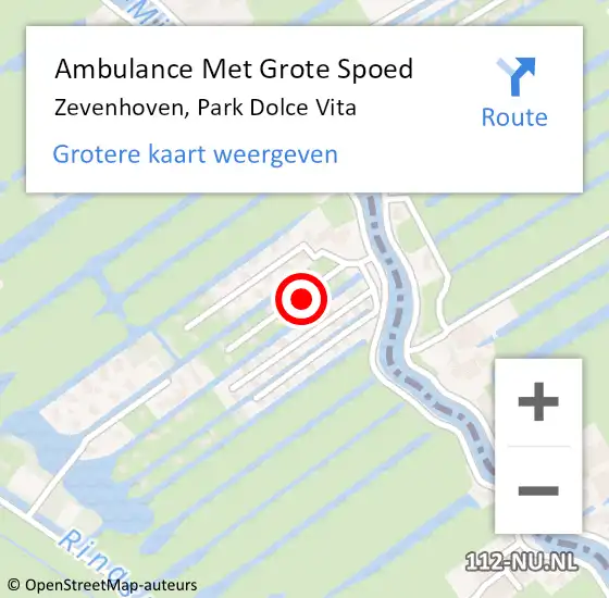 Locatie op kaart van de 112 melding: Ambulance Met Grote Spoed Naar Zevenhoven, Park Dolce Vita op 5 februari 2023 22:16