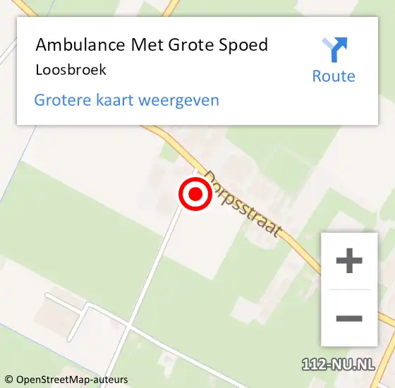 Locatie op kaart van de 112 melding: Ambulance Met Grote Spoed Naar Loosbroek op 5 februari 2023 23:32