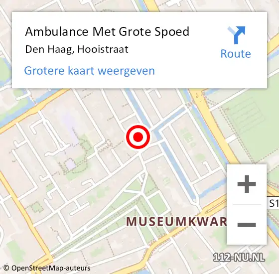 Locatie op kaart van de 112 melding: Ambulance Met Grote Spoed Naar Den Haag, Hooistraat op 6 februari 2023 00:02