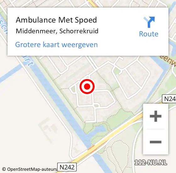 Locatie op kaart van de 112 melding: Ambulance Met Spoed Naar Middenmeer, Schorrekruid op 6 februari 2023 00:23