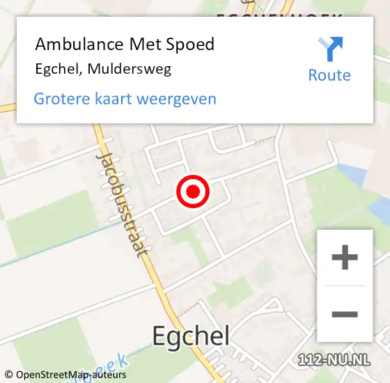 Locatie op kaart van de 112 melding: Ambulance Met Spoed Naar Egchel, Muldersweg op 14 augustus 2014 15:36