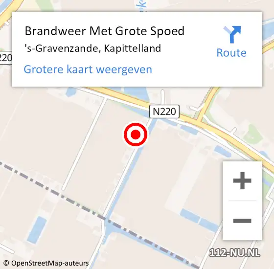 Locatie op kaart van de 112 melding: Brandweer Met Grote Spoed Naar 's-Gravenzande, Kapittelland op 6 februari 2023 07:38