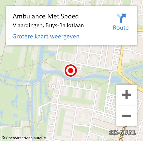 Locatie op kaart van de 112 melding: Ambulance Met Spoed Naar Vlaardingen, Buys-Ballotlaan op 6 februari 2023 09:07