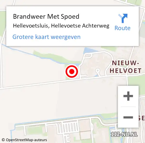 Locatie op kaart van de 112 melding: Brandweer Met Spoed Naar Hellevoetsluis, Hellevoetse Achterweg op 6 februari 2023 09:38