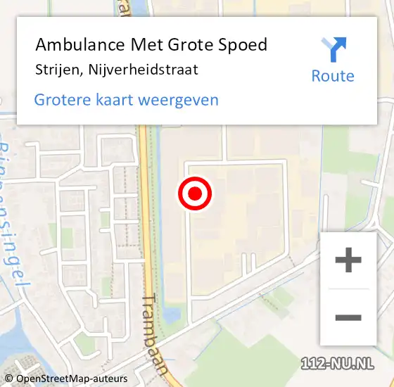 Locatie op kaart van de 112 melding: Ambulance Met Grote Spoed Naar Strijen, Nijverheidstraat op 6 februari 2023 10:19