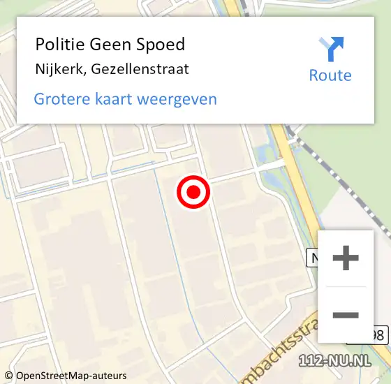 Locatie op kaart van de 112 melding: Politie Geen Spoed Naar Nijkerk, Gezellenstraat op 6 februari 2023 11:01