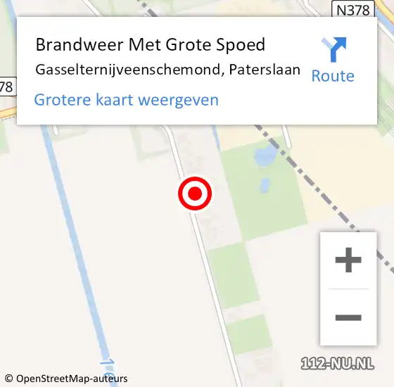 Locatie op kaart van de 112 melding: Brandweer Met Grote Spoed Naar Gasselternijveenschemond, Paterslaan op 6 februari 2023 11:04