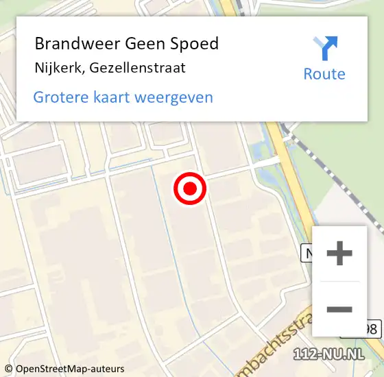 Locatie op kaart van de 112 melding: Brandweer Geen Spoed Naar Nijkerk, Gezellenstraat op 6 februari 2023 11:12