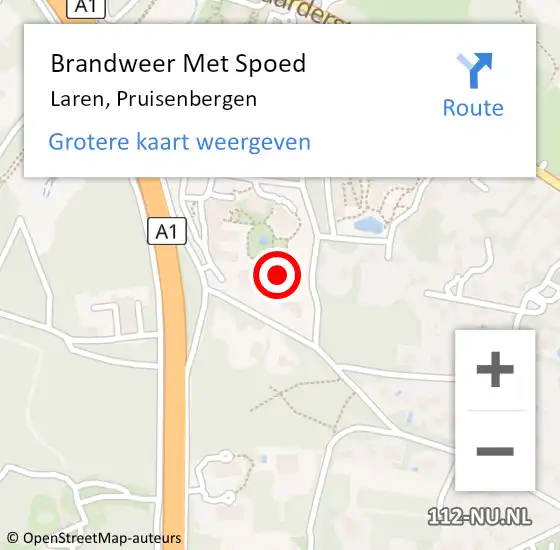 Locatie op kaart van de 112 melding: Brandweer Met Spoed Naar Laren, Pruisenbergen op 6 februari 2023 11:19