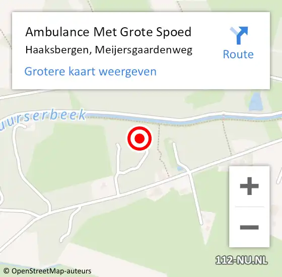Locatie op kaart van de 112 melding: Ambulance Met Grote Spoed Naar Haaksbergen, Meijersgaardenweg op 6 februari 2023 11:26
