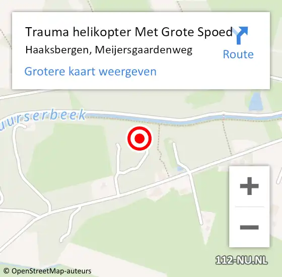 Locatie op kaart van de 112 melding: Trauma helikopter Met Grote Spoed Naar Haaksbergen, Meijersgaardenweg op 6 februari 2023 11:26