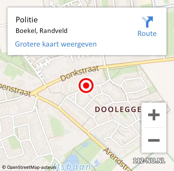Locatie op kaart van de 112 melding: Politie Boekel, Randveld op 6 februari 2023 11:27