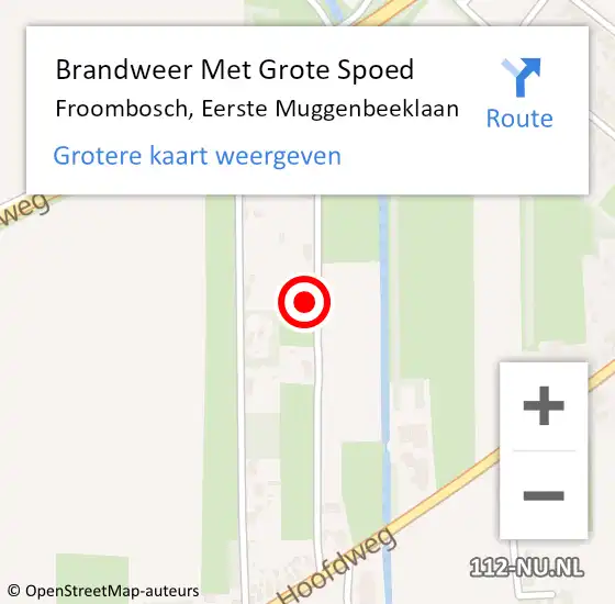 Locatie op kaart van de 112 melding: Brandweer Met Grote Spoed Naar Froombosch, Eerste Muggenbeeklaan op 6 februari 2023 12:15