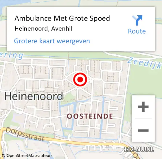 Locatie op kaart van de 112 melding: Ambulance Met Grote Spoed Naar Heinenoord, Avenhil op 6 februari 2023 12:26