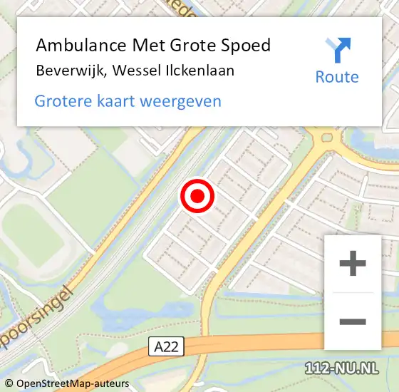 Locatie op kaart van de 112 melding: Ambulance Met Grote Spoed Naar Beverwijk, Wessel Ilckenlaan op 6 februari 2023 13:31