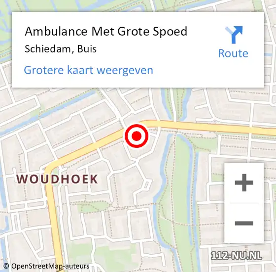 Locatie op kaart van de 112 melding: Ambulance Met Grote Spoed Naar Schiedam, Buis op 6 februari 2023 13:36