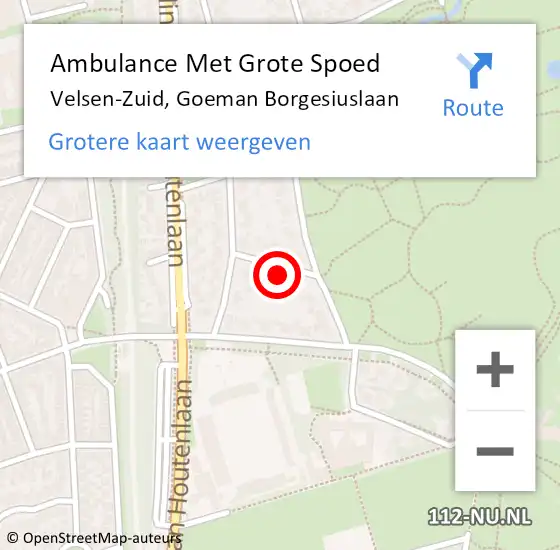 Locatie op kaart van de 112 melding: Ambulance Met Grote Spoed Naar Velsen-Zuid, Goeman Borgesiuslaan op 6 februari 2023 14:12