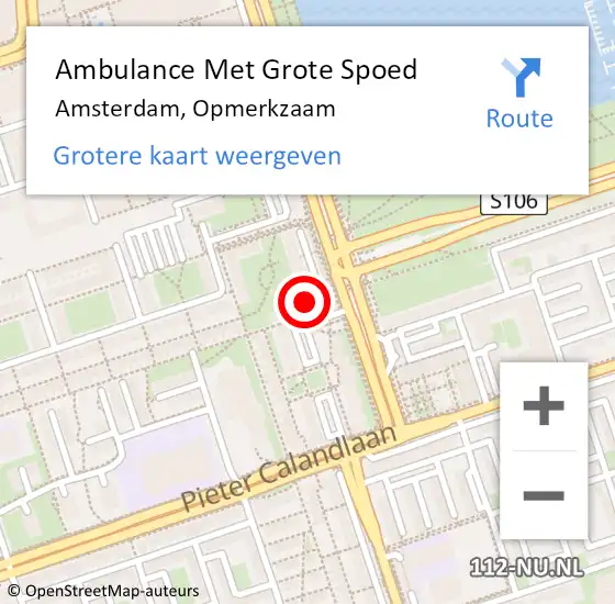 Locatie op kaart van de 112 melding: Ambulance Met Grote Spoed Naar Amsterdam, Opmerkzaam op 6 februari 2023 14:47