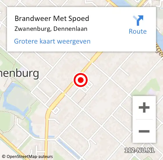 Locatie op kaart van de 112 melding: Brandweer Met Spoed Naar Zwanenburg, Dennenlaan op 6 februari 2023 15:36