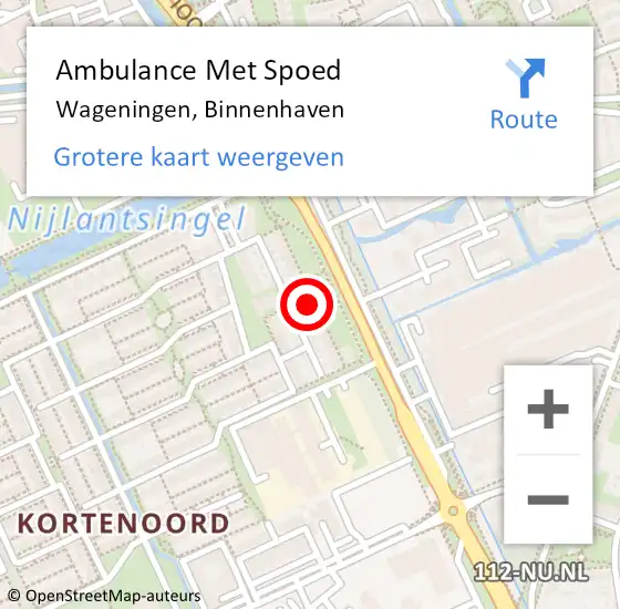 Locatie op kaart van de 112 melding: Ambulance Met Spoed Naar Wageningen, Binnenhaven op 6 februari 2023 15:38
