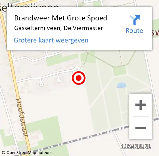 Locatie op kaart van de 112 melding: Brandweer Met Grote Spoed Naar Gasselternijveen, De Viermaster op 6 februari 2023 15:57