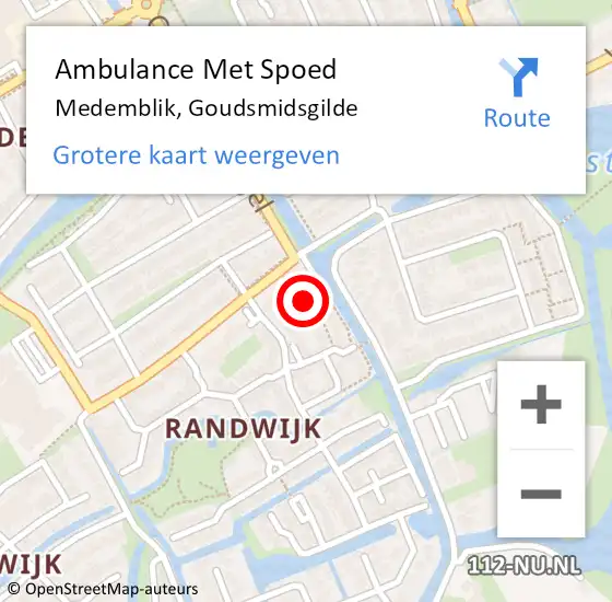 Locatie op kaart van de 112 melding: Ambulance Met Spoed Naar Medemblik, Goudsmidsgilde op 6 februari 2023 17:50
