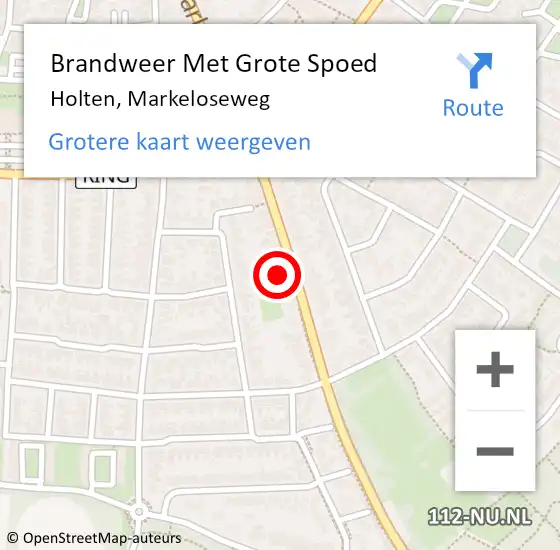 Locatie op kaart van de 112 melding: Brandweer Met Grote Spoed Naar Holten, Markeloseweg op 6 februari 2023 19:36