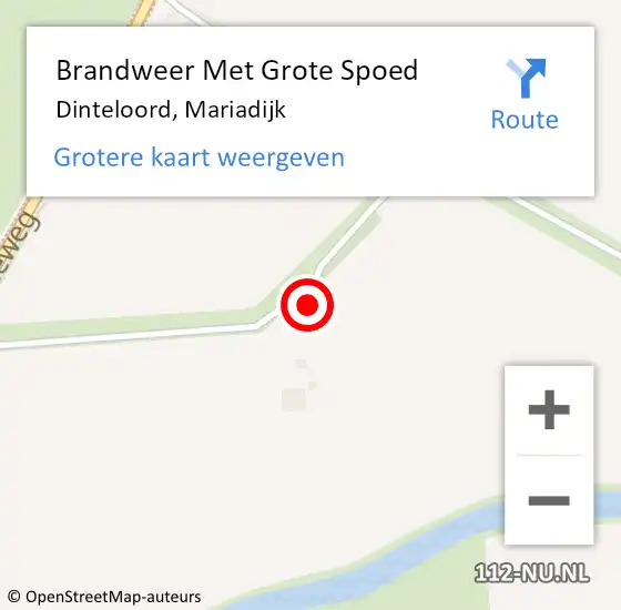 Locatie op kaart van de 112 melding: Brandweer Met Grote Spoed Naar Dinteloord, Mariadijk op 6 februari 2023 19:47