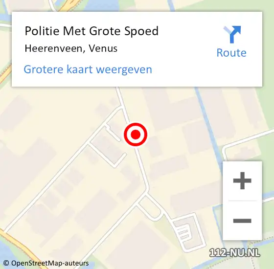 Locatie op kaart van de 112 melding: Politie Met Grote Spoed Naar Heerenveen, Venus op 6 februari 2023 21:36