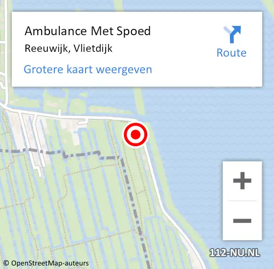 Locatie op kaart van de 112 melding: Ambulance Met Spoed Naar Reeuwijk, Vlietdijk op 14 augustus 2014 17:12