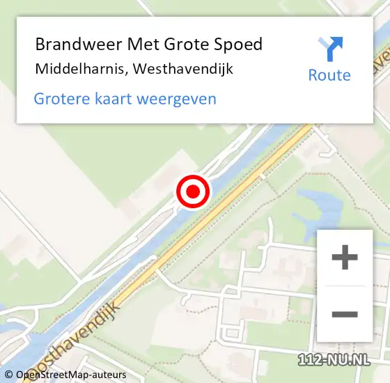 Locatie op kaart van de 112 melding: Brandweer Met Grote Spoed Naar Middelharnis, Westhavendijk op 6 februari 2023 22:44